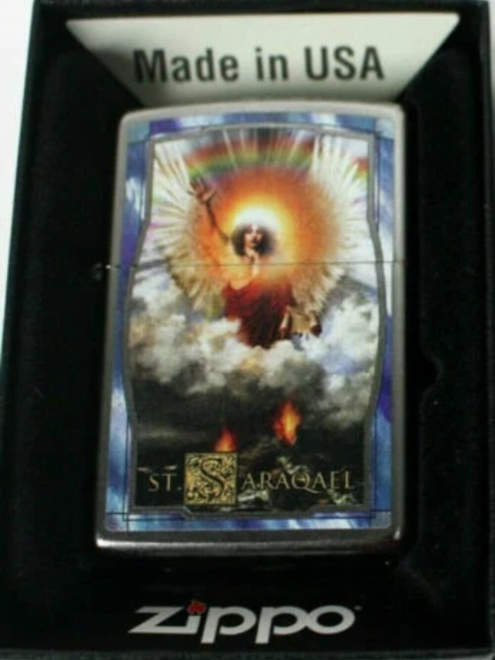 Rare Limited Edition Saint Saraqael Watching Angel Zippo Lighter
